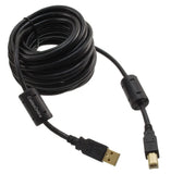 Cablesonline, 20 Feet Hi-Speed USB 2.0 A-Male to B-Male Cable with Two Ferrite Cores, 20-awg, Gold Plated, Black, (Usb2-ab20k)