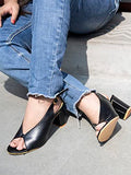Shoetopia Women'S Block Heel Sandals | Light Weight & Comfortable With Cushioned Footbed | Stylish And Elegant Sandals For Women | Ideal For Casual Party Festive & Weddings -Black-Eu38,Black,5,B0BSCBTXT6