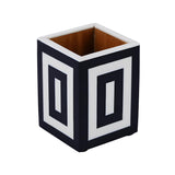 Handicrafts Home Pen Holder Black & White Concentric Pattern Desk Organizer Resin Inlay Pencil Holder for Desk, Office Acces