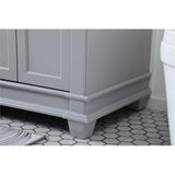 Elegant Decor Wesley 60 Steel And Solid Wood Double Bathroom Vanity Set In Gray