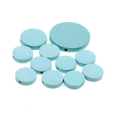 120 Round Discs with Hole - Flat Wood Coin Charm Pendants for DIY Jewelry - 5/8, Blue
