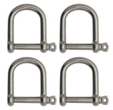 Extreme Max 3006.8234.4 BoatTector Stainless Steel Wide D Shackle 1/2, 4Pack