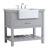 Elegant Decor Clement 36 Aluminum Mdf Single Bathroom Vanity In Gray