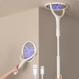 2-Pack GeckoMan Rotating Head Electric Fly Swatter Racket Rechargeable Bug Zapper Racket Bug Zapper Indoor Fly Zapper Mosquito Z