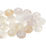 SOFPLATE 1 Box 30Pcs Stone Large Hole Beads Large Hole Gemstone Beads White Natural Clear White Jade Loose Spacer Rondelle Shape