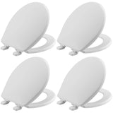 Mayfair Caswell Modern Toilet Seat, Slow Close, Easy Clean, Plastic, Round, White, 4Pack