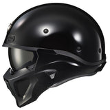 ScorpionEXO Covert X Open Face Half Shell 3/4 Motorcycle Helmet Comm Ready Speaker Pockets DOT Solid (Black - X-Large)