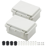 Zulkit 2pcs Junction Box ABS Plastic Dustproof Waterproof IP65 Electrical Boxes Hinged Shell Outdoor Universal Project Enclosure