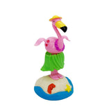 YGMONER Solar Powered Dancing Hula-Hula Flamingo Car Dashboard Ornaments Swinging Dress Animated Bobble Dancer Car Decor (Flamin