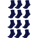 Uparel Pack Of 12 Navy Pairs MidCrew Length Socks, Soft Cotton Blend, Breathable & Comfortable Everyday Wear For Mens And Boys