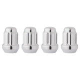 DPAccessories Chrome M14x1.50 Lug Nuts for Aftermarket Wheels - Closed End Duplex Spline Tuner - 35mm (1.38) Tall - Pack of 4 -