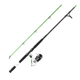 Zebco Bite Alert Spinning Reel and Fishing Rod Combo, 7-Foot 2-Piece Fiberglass Fishing Pole, Extended EVA Handle, Size 60 Reel,