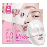 NEXTBEAU Collagen Hydrogel Face Mask with Hydrolyzed Collagen, Hyaluronic Acid, Niacinamide & Peptides for Deep Hydration and Sm