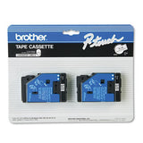 Brother TC Laminated Tape Cartridges 0.50 Width x 25 ft Length Direct Thermal White 2 / Pack