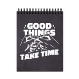 Vprint Good Things Take Time Spiral Wiro Unruled Blank Pages Notebook Diary Journal Drawing Book Black Paper A4 (Size 8X11)