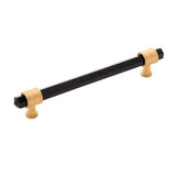 Belwith-Keeler B076308GB-BGB Chrysalis Collection Pull, 6-5/16 Inch (160mm) Center to Center, Brushed Golden Brass with Opaque B