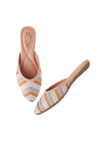 Shoetopia Emberoidered Peach Flat Mules For Women & Girls /Eu36,Peach,3,B0F31914FG