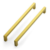 JOY DECOR 4 Pack Cabinet Handles, Gold Cabinet Pulls, 10 Inch Kitchen Closet Handles Square Drawer Pulls Stainless Steel Drawer