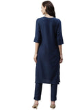 Ziyaa Women'S Rayon Salwar Suit Set (Zikury3509Andpa-Xxl_Navy Blue_2Xl)