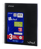 Top Flight Wired 3Subject Wirebound Notebook with 4 Pockets, 120 Sheets, College Rule, 11 x 8.875 Inches, 1 Notebook, Cover May