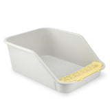 SpaceTime Large Cat Litter Box with High Sides,Cat Boxes for Indoor Cats,Cat Litter Pan for Kitty,Litter Box with Low Entry,Easy