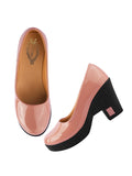 Shoetopia Solid Peach Pumps For Women & Girls-Eu39,Peach,6,B0D2RNJQJ6