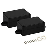 LMioEtool Junction Box Waterproof Dustproof IP65 ABS Plastic Universal Electric Project Enclosure Black with Fixed Ear 3.26x 2.2