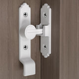 INIRET 90 Degree White Barn Door Lock, Flip Gate Latch with Handle, Heavy Sliding Door Latches, Door Security Sliding Latch Lock