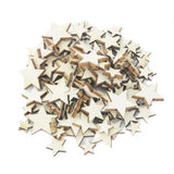 Bnf 5x100Pcs Assorted Size Natural Wood Star Plain Shabby Chic Craft Scrapbook