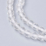 LiQunSweet 100 Pcs 3mm Natural Quartz Crystal Beads Strands Faceted Round Clear Loose Crystal Gemstone Bead Spacer for DIY Brace