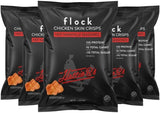 Flock Keto Chicken Skin Chips | Hattie B's Nashville Hot Flavor | Low Carb, High Protein, Sugar Free, Gluten Free Fried Chicken