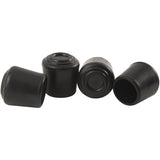 Softtouch 7/8 Inch Rubber Folding Metal Chair Leg Cap Replacement Black, 4 Pieces