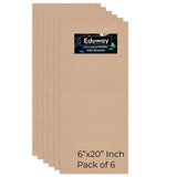 Eduway 6X20 Inch Mdf Board Wood Sheet For Mandala , Lippan, Resin Art & Craft, 4Mm Thick, Pack Of 6 - Premium Cardboard Material