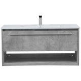 Elegant Decor Kasper 40 Single Porcelain Top Floating Bathroom Vanity In Gray