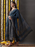 Anni Designer Women'S Cotton Blend Straight Printed Kurta With Pant & Dupatta (Kabala Blue_Xxl_Blue_Xx-Large),Blue,2XL,Cotton Blend,Kabala Blue_223,Kurta, Scarf