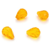 50pcs Adabele Austrian 10mm Faceted Teardrop Crystal Beads Light Topaz Yellow Compatible with 5500 Swarovski Crystals Preciosa