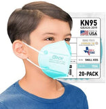 BNX Kids KN95 Mask, Teal 20 Pack