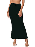 Sugathari Traditional Black Micro Fiber Solid Saree Shapewear for Women (SW FISHCUT Black S)