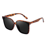 Dervin Retro Oversized Square Trendy Classic Sunglasses Shades for Women, Leopard pattern, 60 MM