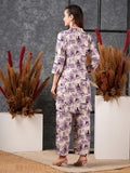 Anni Designer Women'S Cotton Blend Printed Ethnic Co-Ord Set (Tamar Purple-Nw_S_Purple_Small),Purple,S,Cotton Blend,Regular,Kurta
