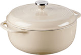 Lodge 4.5 Quart Enameled Cast Iron Dutch Oven with Lid - Dual Handles - Oven Safe up to 500 F or on Stovetop - Use to Marinate,