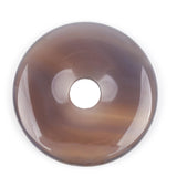 GEM-Inside 50mm Gray Agate Stone Circle Donuts Beads for Pendant Jewelry Making Power Energy Chakra Massage GuaSha Scraping Tool