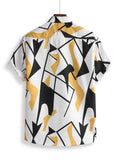 Lookmark Men'S Cotton Blend Stitched Printed Half Sleeve Shirt(Printed Shirt Yellow Allan-Xl)