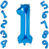 Atpata Funky Blue Number Foil Balloons for Numeric Milestone Parties (16 INCH, 1)