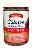 Bench & Field Holistic Natural Salmon & Triple Berry Dog Treats | Crunchy Bone-Shaped Bites | Antioxidant Blend, 10-Ounce Bottle