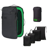 Carry On Travel Backpack Bundle | Island Hopper Travel Backpack with Toiletry Bag and 4-Piece Compression Packing Cube Set (Blac