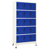 vidaXL Locker Cabinet Gray and Blue 35.4x15.7x70.9 Steel