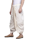 Manyavar Elegant Art Silk Readymade Stiched Dhoti For Men - (Cream, Small)