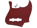 KAISH 4 String J Bass Style Pickguard Bass Pick Guard Scratch Plate for USA/Mexico Jazz J Bass Red 3 Ply