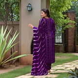 Gosriki Women'S Rayon Viscose Straight Bandhej Printed Kurta With Pant & Dupatta (Baghira Begani-Vks02-Gs_M_Begani_Medium),Begani,,B0F8QCJJNN